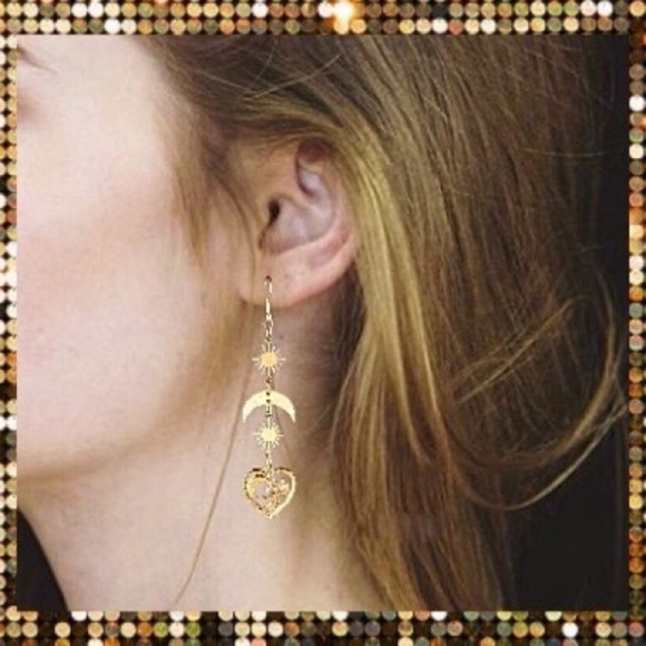 New gold hippie moon sun star phase celestial gods long - Picture 3 of 3